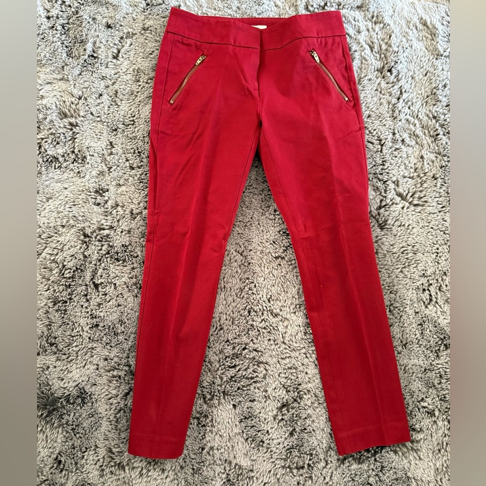 LOFT Modern Skinny Ankle Pants in Deep Red
